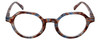 Front View of Calabria Elite Designer Blue Light Glasses Hexagon R207 46 mm Demi Tortoise Blue