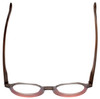 Top View of Calabria Elite Designer Blue Light Block Glasses Hexagon Round R207 46 mm in Red