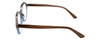 Side View of Calabria Elite Designer Blue Light Block Glasses Hexagon Round R207 46mm in Blue