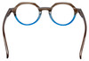 Close Up View of Calabria Elite Designer Blue Light Block Glasses Hexagon Round R207 46mm in Blue