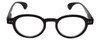 Front View of Calabria Elite Designer Blue Light Blocking Glasses R217 Professor 46mm in Black
