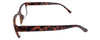 Side View of Calabria Morgan Rectangle Designer Blue Light Block Glasses 52 mm in Brown Frost