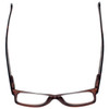 Top View of Calabria Morgan Rectangle Designer Blue Light Block Glasses 52 mm in Brown Frost