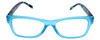 Front View of Calabria Morgan Rectangular Designer Blue Light Glasses 52mm in Teal Frost Green