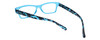 Close Up View of Calabria Morgan Rectangular Designer Blue Light Glasses 52mm in Teal Frost Green