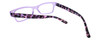 Close Up View of Calabria Morgan Rectangular Designer Blue Light Glasses 52mm Violet Frost Purple