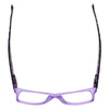 Top View of Calabria Morgan Rectangular Designer Blue Light Glasses 52mm Violet Frost Purple