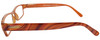 Side View of Calabria Mira Rectangular Designer Blue Light Block Glasses 50 mm Apricot Orange
