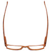 Top View of Calabria Mira Rectangular Designer Blue Light Block Glasses 50 mm Apricot Orange
