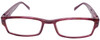 Front View of Calabria Mira Rectangular Designer Blue Light Glasses 50mm in Grape Berry Purple