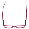 Top View of Calabria Mira Rectangular Designer Blue Light Glasses 50mm in Grape Berry Purple
