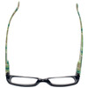 Top View of Calabria Beth Rectangular Designer Blue Light Blocking Glasses 50 mm Lime Green