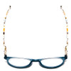 Top View of Calabria MDR8003 Designer Bi-Focal Prescription Rx Eyeglasses in Teal Green Crystal Spot Unisex Oval Full Rim Acetate 47 mm