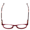 Top View of Calabria MDR8003 Designer Progressive Lens Prescription Rx Eyeglasses in Maroon Red Crystal Spot Unisex Oval Full Rim Acetate 47 mm