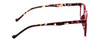Side View of Calabria MDR8003 Designer Blue Light Blocking Eyeglasses in Maroon Red Crystal Spot Unisex Oval Full Rim Acetate 47 mm