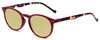 Profile View of Calabria MDR8003 Designer Polarized Reading Sunglasses with Custom Cut Powered Sun Flower Yellow Lenses in Maroon Red Crystal Spot Unisex Oval Full Rim Acetate 47 mm