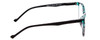 Side View of Calabria MDR8004 Designer Reading Eye Glasses with Custom Cut Powered Lenses in Teal Green Tortoise Crystal Black Fade Ladies Cateye Full Rim Acetate 49 mm