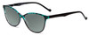 Profile View of Calabria MDR8004 Designer Polarized Reading Sunglasses with Custom Cut Powered Smoke Grey Lenses in Teal Green Tortoise Crystal Black Fade Ladies Cateye Full Rim Acetate 49 mm