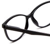 Close Up View of Calabria MDR8004 Designer Single Vision Prescription Rx Eyeglasses in Gloss Black Ladies Cateye Full Rim Acetate 49 mm