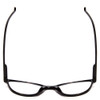 Top View of Calabria MDR8004 Designer Progressive Lens Prescription Rx Eyeglasses in Gloss Black Ladies Cateye Full Rim Acetate 49 mm