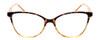 Front View of Calabria MDR8004 Designer Bi-Focal Prescription Rx Eyeglasses in Tortoise Fade Amber Crystal Ladies Cateye Full Rim Acetate 49 mm