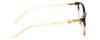 Side View of Calabria MDR8004 Designer Progressive Lens Blue Light Blocking Eyeglasses in Tortoise Fade Amber Crystal Ladies Cateye Full Rim Acetate 49 mm