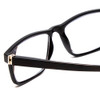 Close Up View of Calabria L2007 Designer Bi-Focal Prescription Rx Eyeglasses in Gloss Black Mens Square Full Rim Acetate 54 mm