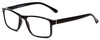 Profile View of Calabria L2007 Designer Progressive Lens Blue Light Blocking Eyeglasses in Gloss Black Mens Square Full Rim Acetate 54 mm