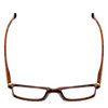 Top View of Calabria L2007 Designer Reading Eye Glasses with Custom Cut Powered Lenses in Tortoise Havana Brown Gold Mens Square Full Rim Acetate 54 mm