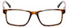 Front View of Calabria L2007 Designer Single Vision Prescription Rx Eyeglasses in Tortoise Havana Brown Gold Mens Square Full Rim Acetate 54 mm