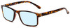 Profile View of Calabria L2007 Designer Progressive Lens Blue Light Blocking Eyeglasses in Tortoise Havana Brown Gold Mens Square Full Rim Acetate 54 mm