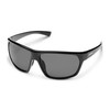 Profile View of Suncloud Boone Polarized Sunglasses Unisex Acetate Wrap Around in Gloss Black & Grey