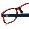 Close Up View of Ann Taylor ATR010 53mm Designer Reading Glasses in Tortoise Brown Gold Navy Blue