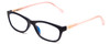 Profile View of Ann Taylor ATR020 Designer Reading Eye Glasses with Custom Cut Powered Lenses in Matte Navy Blue Blush Crystal Pink Ladies Cateye Full Rim Acetate 52 mm