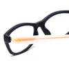 Close Up View of Ann Taylor ATR020 Designer Single Vision Prescription Rx Eyeglasses in Matte Navy Blue Blush Crystal Pink Ladies Cateye Full Rim Acetate 52 mm