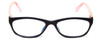 Front View of Ann Taylor ATR020 Designer Progressive Lens Prescription Rx Eyeglasses in Matte Navy Blue Blush Crystal Pink Ladies Cateye Full Rim Acetate 52 mm