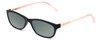 Profile View of Ann Taylor ATR020 Designer Polarized Reading Sunglasses with Custom Cut Powered Smoke Grey Lenses in Matte Navy Blue Blush Crystal Pink Ladies Cateye Full Rim Acetate 52 mm