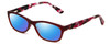 Profile View of Ann Taylor ATR020 Designer Polarized Reading Sunglasses with Custom Cut Powered Blue Mirror Lenses in Matte Burgundy Red Marble Tortoise Ladies Cateye Full Rim Acetate 52 mm