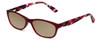 Profile View of Ann Taylor ATR020 Designer Polarized Reading Sunglasses with Custom Cut Powered Amber Brown Lenses in Matte Burgundy Red Marble Tortoise Ladies Cateye Full Rim Acetate 52 mm