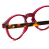 Close Up View of Ann Taylor ATR030 Women Round 47mm Designer Reading Glasses in Red Pink Tortoise