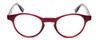 Front View of Ann Taylor ATR030 Designer Single Vision Prescription Rx Eyeglasses in Red Pink Tortoise Havana Brown Gold Ladies Round Full Rim Acetate 47 mm