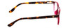 Side View of Ann Taylor ATR030 Designer Progressive Lens Blue Light Blocking Eyeglasses in Red Pink Tortoise Havana Brown Gold Ladies Round Full Rim Acetate 47 mm
