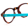 Close Up View of Ann Taylor 030 Women's Round 47mm Designer Reading Glasses Tortoise Crystal Blue