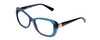 Profile View of Vogue VO2943 Designer Progressive Lens Prescription Rx Eyeglasses in Opal Crystal Blue Ladies Cateye Full Rim Acetate 55 mm