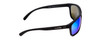 Side View of Arnette Booger Unisex Wrap Polarized Sunglasses in Matte Black/Blue Mirror 61 mm