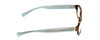 Side View of Coach HC6083 Designer Reading Eye Glasses with Custom Cut Powered Lenses in Tortoise Havana Brown Gold Crystal Teal Blue Ladies Rectangle Full Rim Acetate 52 mm