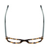 Top View of Coach HC6083 Designer Reading Eye Glasses with Custom Cut Powered Lenses in Tortoise Havana Brown Gold Crystal Teal Blue Ladies Rectangle Full Rim Acetate 52 mm