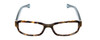 Front View of Coach HC6083 Designer Single Vision Prescription Rx Eyeglasses in Tortoise Havana Brown Gold Crystal Teal Blue Ladies Rectangle Full Rim Acetate 52 mm