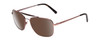 Profile View of Michael Kors Bradley Unisex Aviator Full Rim Polarize Sunglass Copper/Brown 58mm