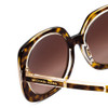 Close Up View of Michael Kors Ula Women Sunglass Tortoise Crystal Havana Gold/Brown Gradient 55mm
